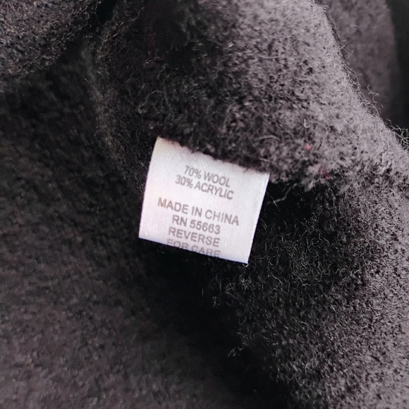 For Cynthia Wool Hoodie Jacket Womens Medium Black Lagenlook Oversized Zip Up - Picture 6 of 11